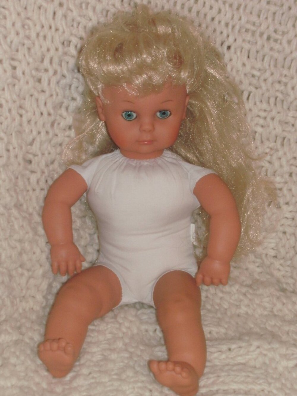 Vintage Lissi Puppe Doll 8632 Neustadt 16" Long Blonde Hair Blue Eyes Head #135
